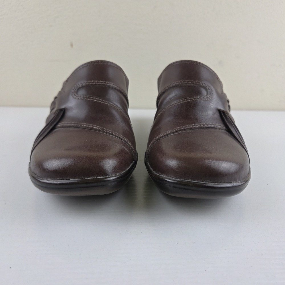 Clarks Bendables 62896 Dark Brown Leather Slip On Comfort Mule Clogs Wmns Sz 8 M - Picture 6 of 12